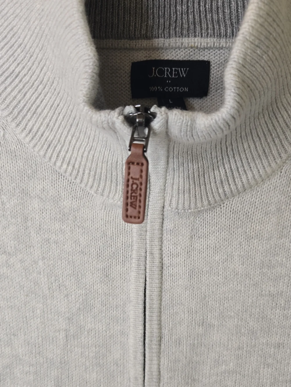 J.Crew Heather Gray Quarter Zip Pullover Large Men Classic Preppy Quiet Luxury